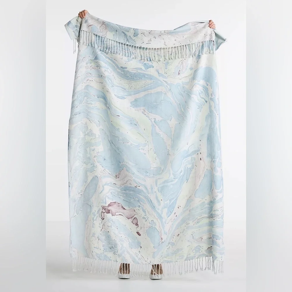 NWT Anthropologie -Marbled Zooey Throw Blanket